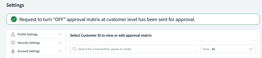 On/Off Approval Matrix